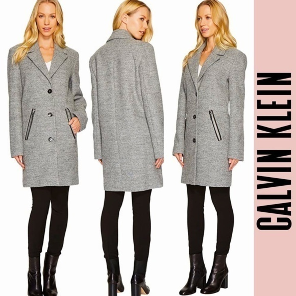 Calvin Klein boucle wool coat Small